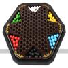 Chinese Checkers in Leatherette Box with Wooden Marbles (Birds and Flowers with Black Background Design) view 3