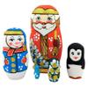 Needzo Christmas Santa Claus Design Russian Nesting Dolls, 4 Inch Snow Man Penguin Tree, Surprise Nesting Dolls view 1