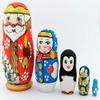 Needzo Christmas Santa Claus Design Russian Nesting Dolls, 4 Inch Snow Man Penguin Tree, Surprise Nesting Dolls view 2