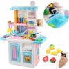 ECCRIS Toy Kitchen Playset with Pot Stove Sink Fridge Sound Light Kids Pretend Play Set view 1