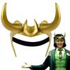 Superhero Helmet with Horns, 2021 TV Series Movie Thor Ragnarok Norse Mythology Mask Cosplay Halloween Costume Party Props (L0KI Crown -Gold) view 1
