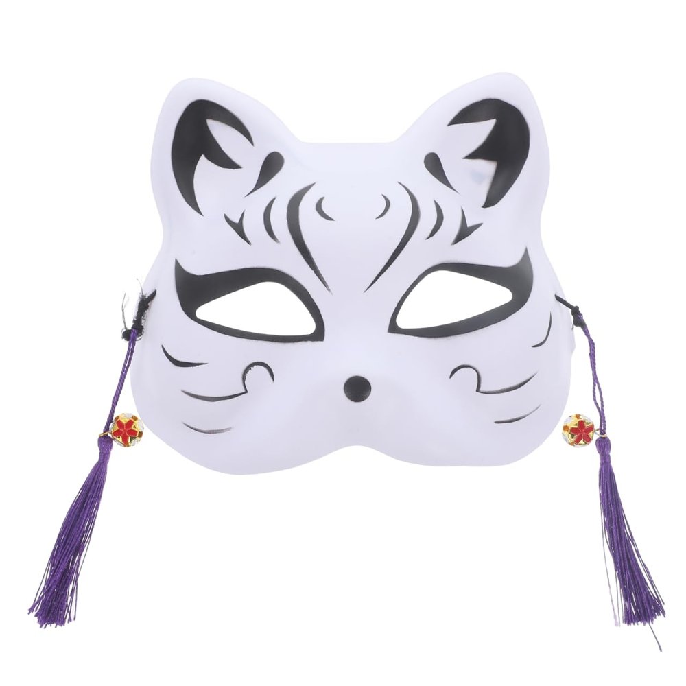 Amosfun Cat Mask Kitsune Fox Mask Halloween Cosplay Costume Masquerade Party Supply
