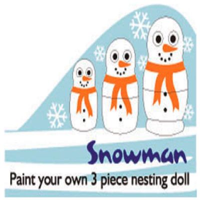 Paint Your Own Snowman Nesting Doll Kit - Creative Craft Kit for Kids