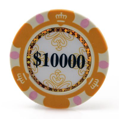 Versa Games Monte Carlo Clay Poker Chips in 13.5 Gram Weight - Pack of 50 (Choose Colors) (Orange)