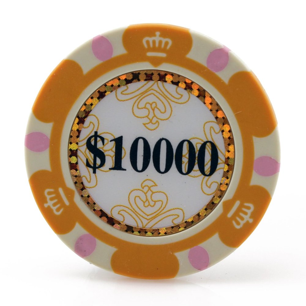 Versa Games Monte Carlo Clay Poker Chips in 13.5 Gram Weight - Pack of 50 (Choose Colors) (Orange)