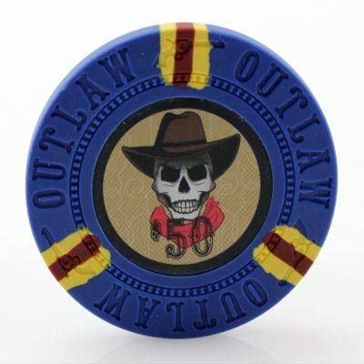 Versa Games Outlaw Clay Poker Chips in 13g - Pack of 50 (Choose Colors) (Blue)