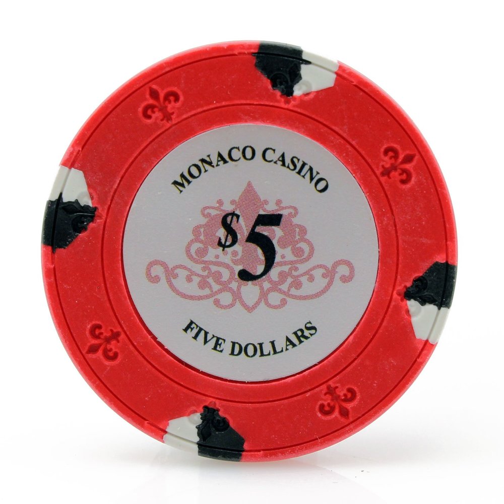 Versa Games Monaco Casino Clay Poker Chips in 13.5g - 50 Piece - (Choose Color) (Red)