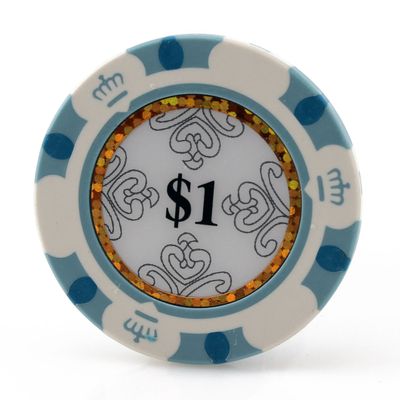 Versa Games Monte Carlo Clay Poker Chips in 13.5 Gram Weight - Pack of 50 (Choose Colors) (White)