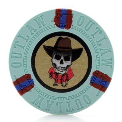 Versa Games Outlaw Clay Poker Chips in 13g - Pack of 50 (Choose Colors) (Light Blue)