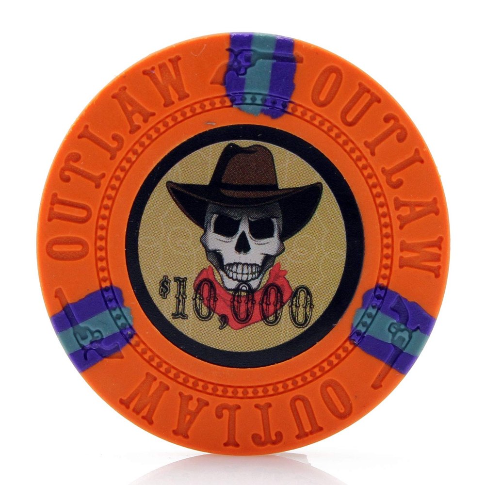 Versa Games Outlaw Clay Poker Chips in 13g - Pack of 50 (Choose Colors) (Orange)