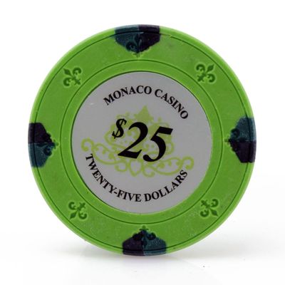 Versa Games Monaco Casino Clay Poker Chips in 13.5g - 50 Piece - (Choose Color) (Green)