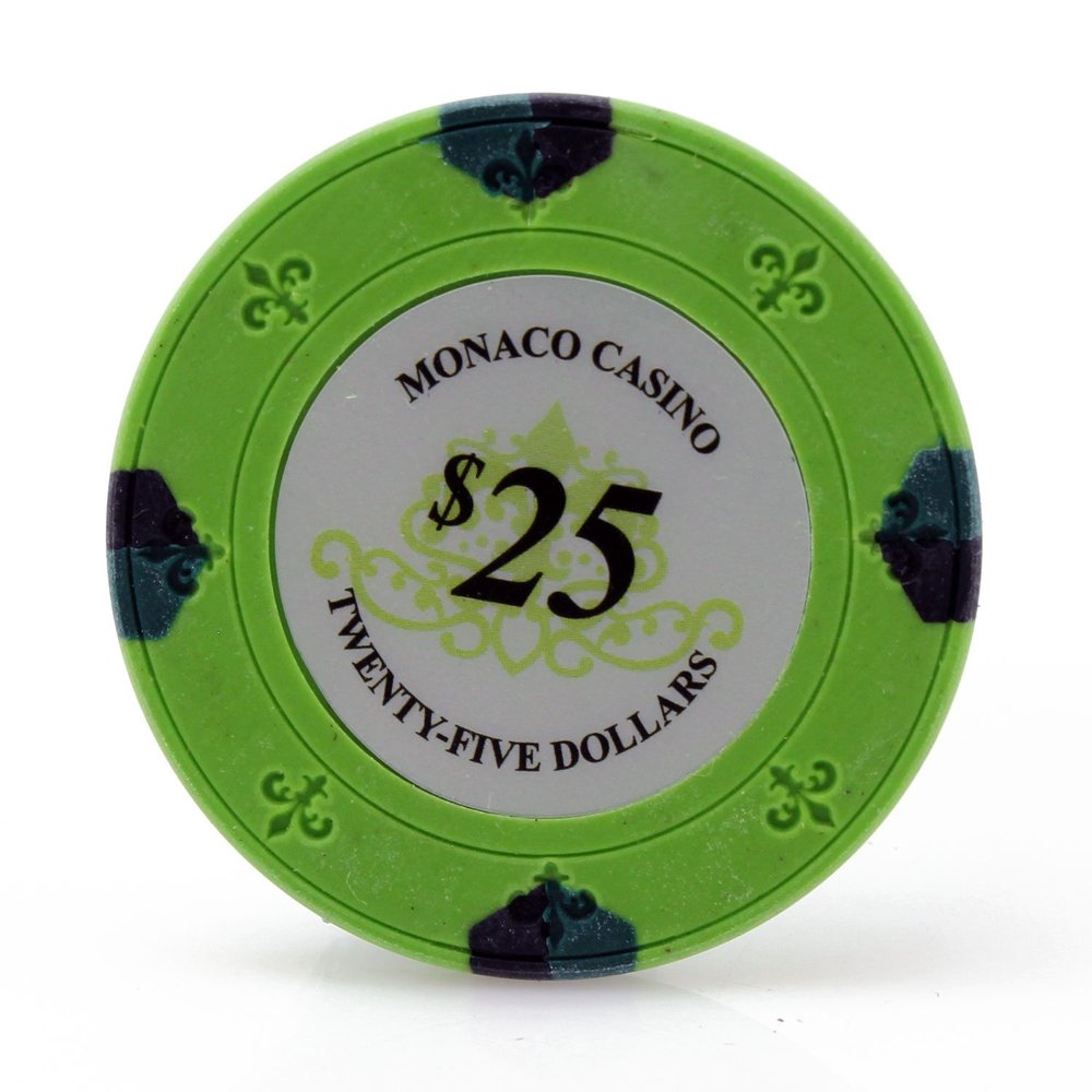 Versa Games Monaco Casino Clay Poker Chips in 13.5g - 50 Piece - (Choose Color) (Green)
