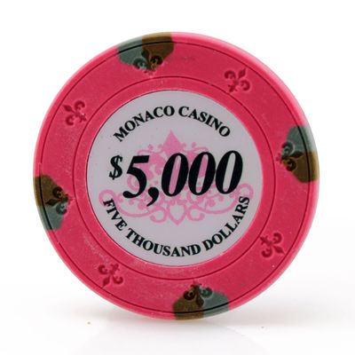 Versa Games Monaco Casino Clay Poker Chips in 13.5g - 50 Piece - (Choose Color) (Pink)