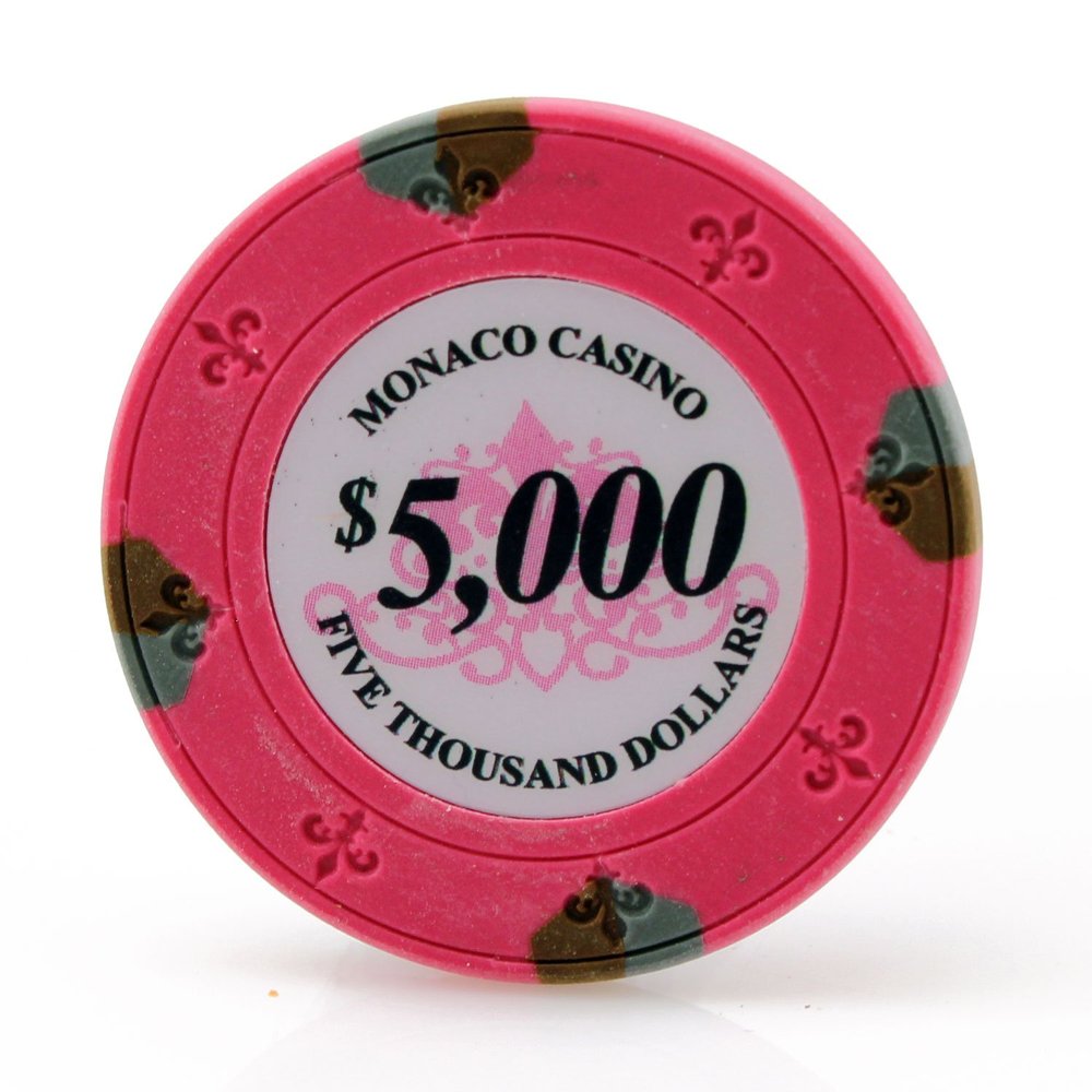 Versa Games Monaco Casino Clay Poker Chips in 13.5g - 50 Piece - (Choose Color) (Pink)