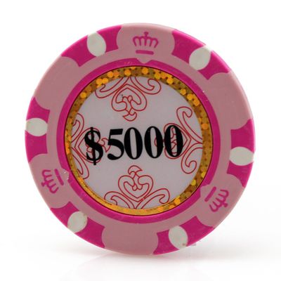 Versa Games Monte Carlo Clay Poker Chips in 13.5 Gram Weight - Pack of 50 (Choose Colors) (Pink)