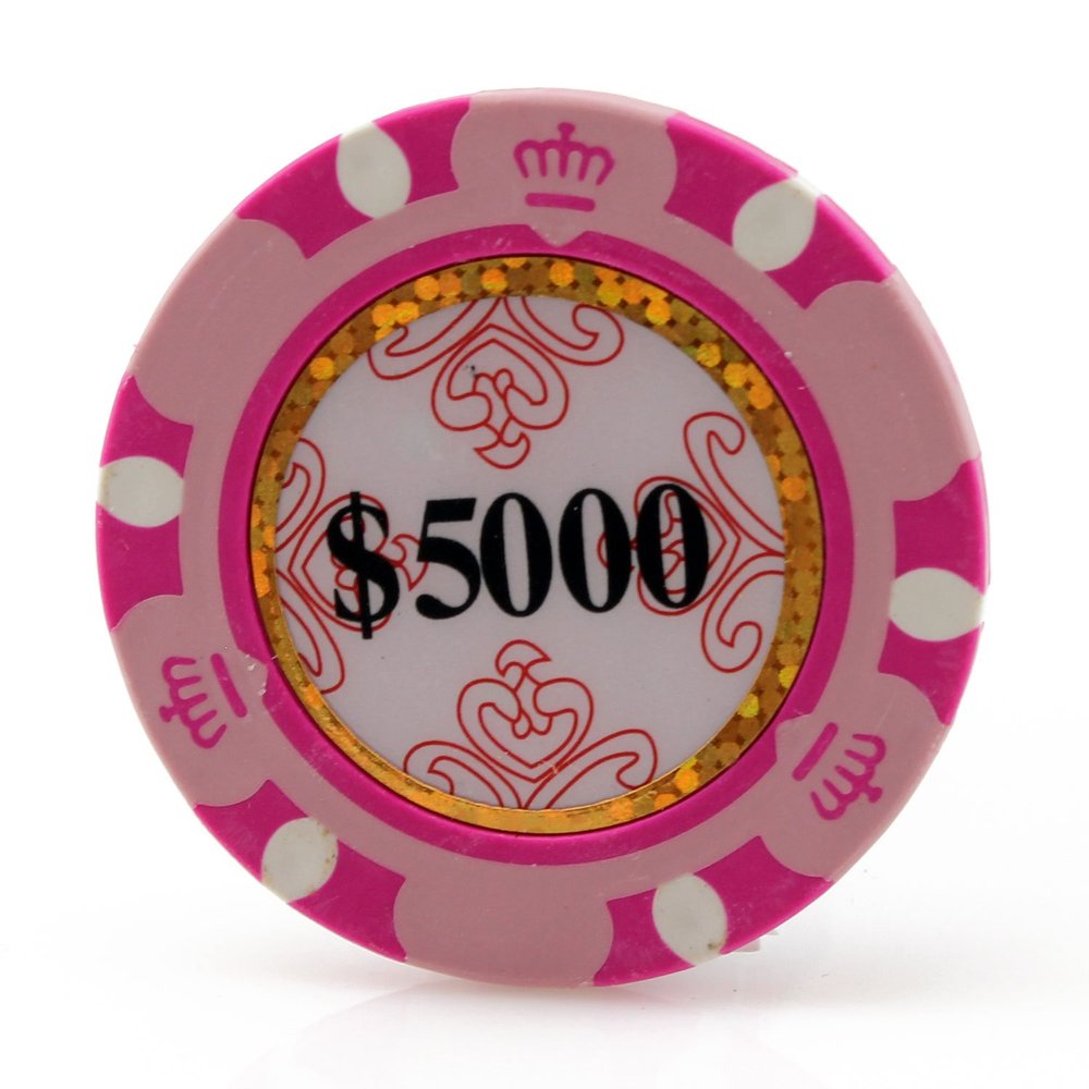Versa Games Monte Carlo Clay Poker Chips in 13.5 Gram Weight - Pack of 50 (Choose Colors) (Pink)