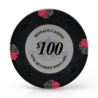 Versa Games Monaco Casino Clay Poker Chips in 13.5g - 50 Piece - (Choose Color) (Black)