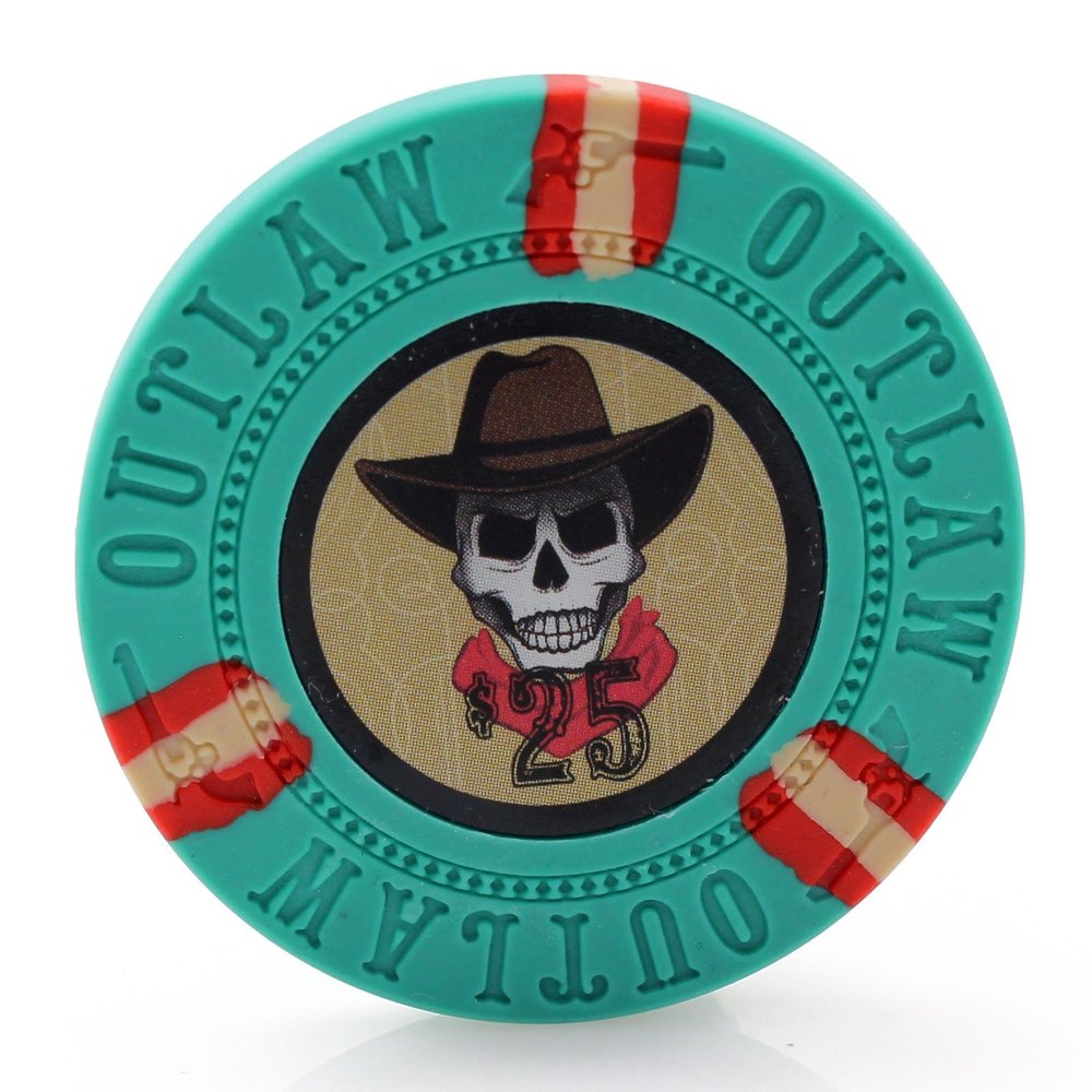 Versa Games Outlaw Clay Poker Chips in 13g - Pack of 50 (Choose Colors) (Green)