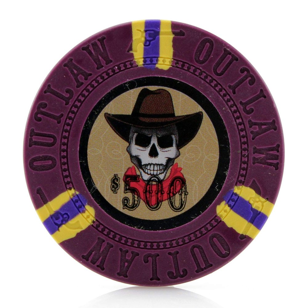 Versa Games Outlaw Clay Poker Chips in 13g - Pack of 50 (Choose Colors) (Purple)