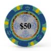 Versa Games Monte Carlo Clay Poker Chips in 13.5 Gram Weight - Pack of 50 (Choose Colors) (Blue) view 1