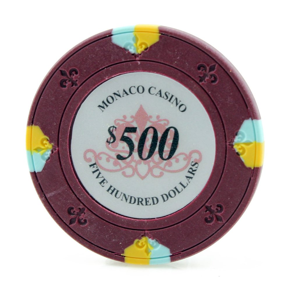 Versa Games Monaco Casino Clay Poker Chips in 13.5g - 50 Piece - (Choose Color) (Purple)
