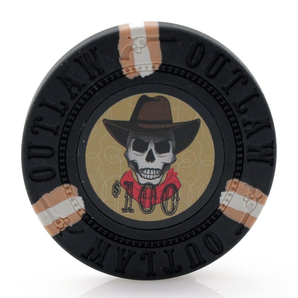 Versa Games Outlaw Clay Poker Chips in 13g - Pack of 50 (Choose Colors) (Black)