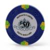 Versa Games Monaco Casino Clay Poker Chips in 13.5g - 50 Piece - (Choose Color) (Blue) view 1