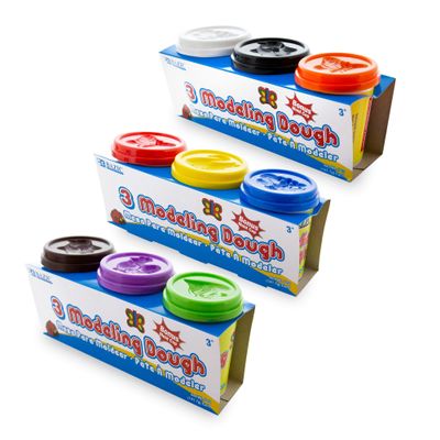 BAZIC Products Modeling Clay 3 Color, Assorted Colors Light Dough Art Craft, Non Toxic Gift for Artist Kids Toddler Boys Girls (15oz/Pack), 24-Pack