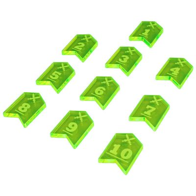 LITKO Fantasy Initiative Token Set #1-10 Compatible with The Dungeons and Dragons 5th Edition, Fluorescent Green (10)