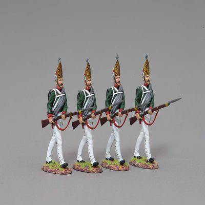 Thomas Gunn Miniatures Napoleonic War NAP056A Four Piece Russian Pavlovski Grenadier Advancing with Rifles Lowered Set 1:30 Scale Pewter