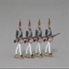 Thomas Gunn Miniatures Napoleonic War NAP056A Four Piece Russian Pavlovski Grenadier Advancing with Rifles Lowered Set 1:30 Scale Pewter view 1