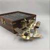 Malla Inc. Nautical Hand-Made Solid Brass 5" Marine Sextant with Wooden Box view 1