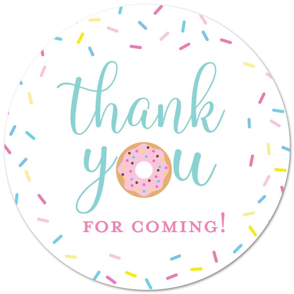40 cnt Donut Birthday Party Thank You Favor Stickers