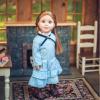 The Queen's Treasures 18 Inch Doll Clothes, Little House on The Prairie Authentic Laura & Mary Ingalls Blue Check Dress Outfit , Compatible for Use with American Girl Dolls view 1