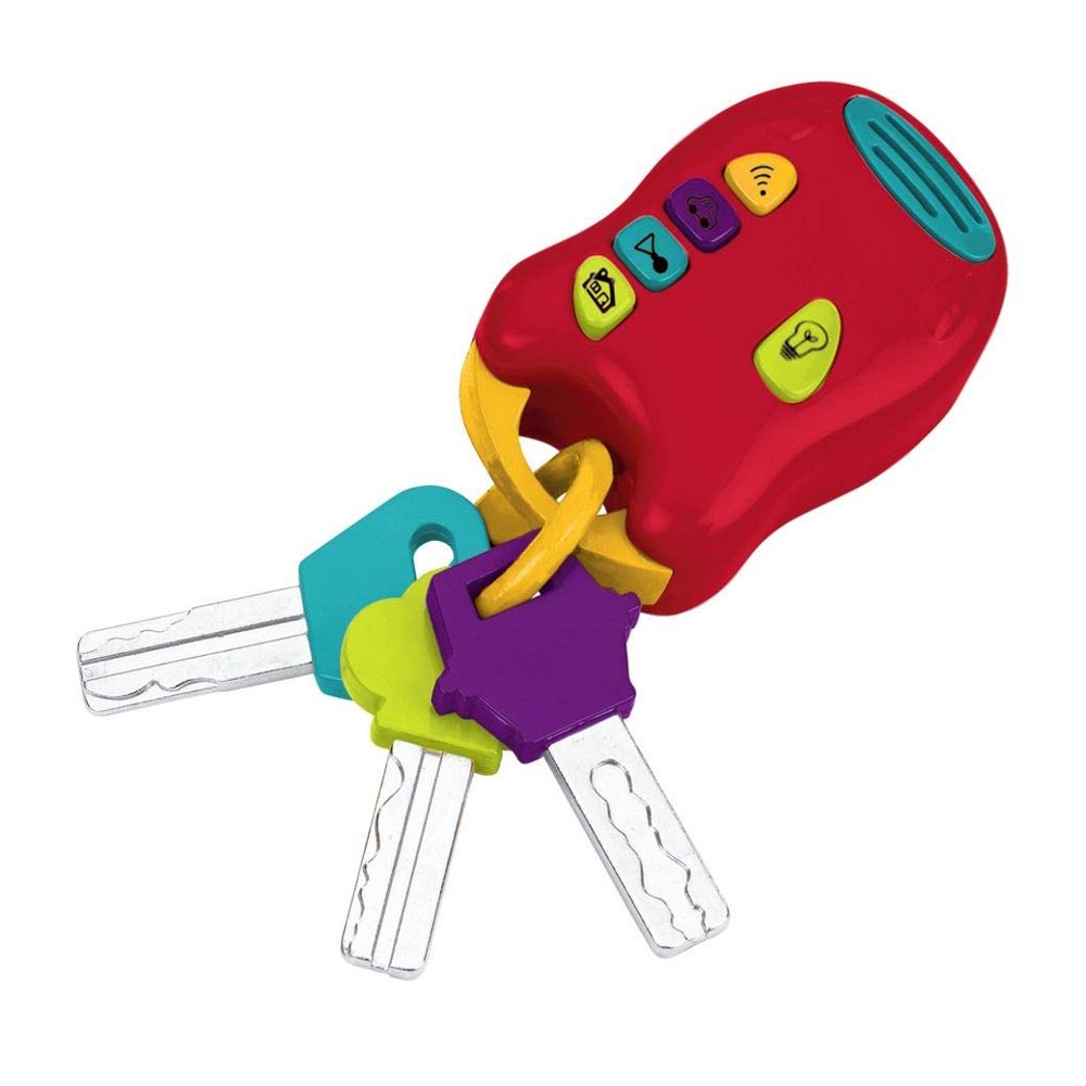 Battat  Toy Car Keys Set  3 Keys & Remote with 4 Fun Sounds  Mini Flashlight  with Fob for Baby, Toddler  10+ Months 