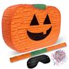 Jergrim Halloween Pumpkin Piata 4-piece set 17"x10" Perfect for Halloween Party Decorations, Photo Prop, Jack-O'-Lanthern, October Birthday, Funny, Scary and Spooky, Fits candy/favors view 1