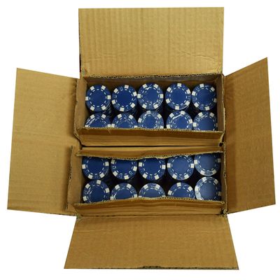 Vegas Gaming Poker Chips - (1000) Dice Blue Poker Chips 11.5 g Clay Composite