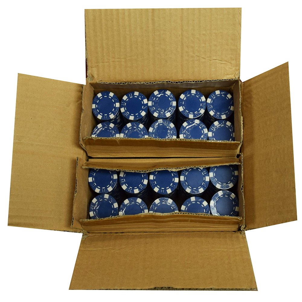 Vegas Gaming Poker Chips - (1000) Dice Blue Poker Chips 11.5 g Clay Composite