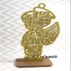 12 Guardian Angel Wings Boy Girl Wood with Stand Laser Cutout Wooden Baptism Centerpiece First Communion Quinceaera Children Kids Party Favors Home Decor Christening (Gold Glitter Boy) view 2