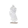 12 Guardian Angel Wings Boy Girl Wood with Stand Laser Cutout Wooden Baptism Centerpiece First Communion Quinceaera Children Kids Party Favors Home Decor Christening (Silver Glitter Girl) view 1