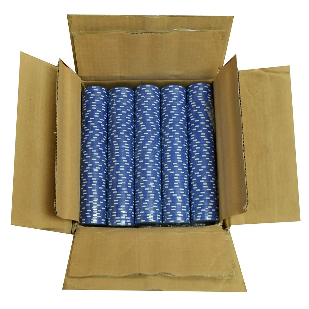 Vegas Gaming Poker Chips - (1000) Super Diamond Blue 11.5 g Clay Composite