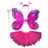 4PCS Girls Led Flashing Light Fairy Costume Butterfly Wing, Tutu,Wand, Headband Set for 3-8 Years Girls Birthday (2#) view 1