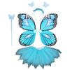 4PCS Girls Led Flashing Light Fairy Costume Butterfly Wing, Tutu,Wand, Headband Set for 3-8 Years Girls Birthday, Party, Halloween, Christmas (4#) view 1