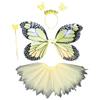 4PCS Girls Led Flashing Light Fairy Costume Butterfly Wing, Tutu,Wand, Headband Set for 3-8 Years Girls Birthday, Party, Halloween, Christmas (6#) view 1