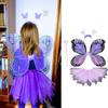 4PCS Girls Led Flashing Light Fairy Costume Butterfly Wing, Tutu,Wand, Headband Set for 3-8 Years Girls Birthday, Party, Halloween, Christmas (6#) view 3