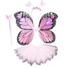 4PCS Girls Led Flashing Light Fairy Costume Butterfly Wing, Tutu,Wand, Headband Set for 3-8 Years Girls Birthday, Party, Halloween, Christmas (1#) view 1
