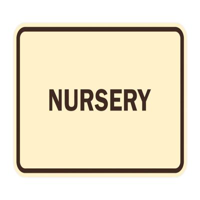 Signs ByLITA Classic Framed Nursery Sign (Ivory/Dark Brown) - Small