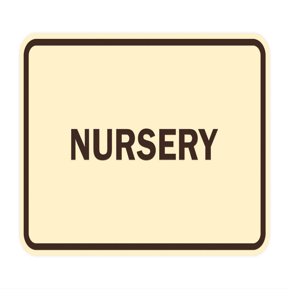 Signs ByLITA Classic Framed Nursery Sign (Ivory/Dark Brown) - Small