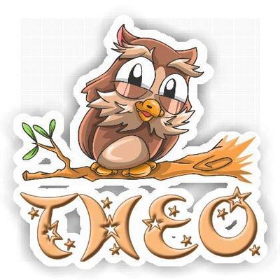 Theo Owl Sticker (Large, 14x9.8 inch)
