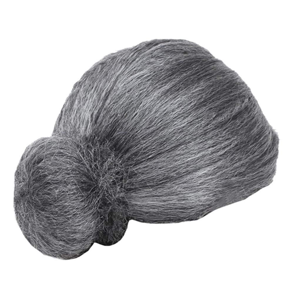 Hosfairy 1Pcs Old Lady Wig for Halloween Christmas Cosplay Accessory (Gray)